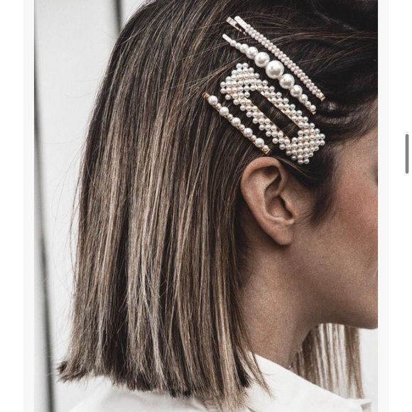 ZARA Hair Clip Pearl Set Rose Gold Jumbo Duo NEW - Picture 13 of 15